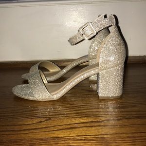 Sparkly block heels (gold)